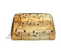 Borsa per il trucco da donna in pelle per borsa alla moda sacchetto cosmetico durevole portatile da viaggio borsa da toilette da donna ragazze carino borse per lavaggio/Buon Natale, Stampa note