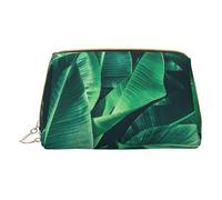 Borsa per il trucco da donna in pelle per borsa alla moda sacchetto cosmetico durevole portatile da viaggio borsa da toilette da donna ragazze carino borse per lavaggio/leopardo bianco e nero, Foglia