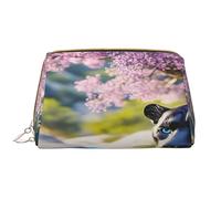 Borsa per il trucco da donna Toiletrie Showe Brush Cura della pelle Organizer da viaggio Borsa Me Grande borsa per il trucco Accessori Bagsmart ToteIl leopardo accanto al fiore lilla, bianco, taglia