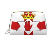 Borsa per il trucco da donna Toiletrie Showe Brush Cura della pelle Organizzatore da viaggio Borsa Me Grande borsa per il trucco Accessori Bagsmart Tote Bandiera dell'Irlanda del Nord, bianco, Taglia
