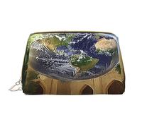 Borsa per il trucco da donna Toiletrie Showe Brush Cura della pelle Organizzatore da viaggio Borsa Me Grande borsa per il trucco Accessori Bagsmart ToteThe Earth in the Mysterious Church, bianco