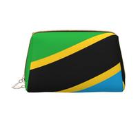 Borsa per il trucco da donna Toiletrie Showe Brush Cura della pelle Organizzatore da viaggio Borsa Me Grande Borsa per il trucco Accessori Bagsmart Tote Bandiera della Tanzania, bianco, Taglia unica