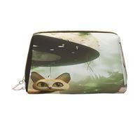 Borsa per il trucco da donna Toiletrie Showe Pennello Cura della pelle Organizer da viaggio Borsa Me Grande borsa per il trucco Accessori Bagsmart Tote Gatti in giungle esotiche, bianco, Taglia unica