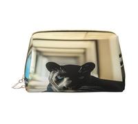 Borsa per il trucco da donna Toiletrie Showe Pennello Cura della pelle Organizzatore da viaggio Borsa Me Grande Borsa per il trucco Accessori Bagsmart Tote The Black Panther in the Corridoio, bianco