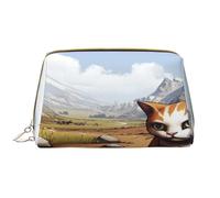 Borsa per il trucco da donna Toiletrie Showe Pennello Cura della pelle Organizzatore da viaggio Borsa Me Grande borsa per il trucco Accessori Bagsmart ToteIl simpatico gatto nel campo di girasole