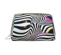 Borsa per il trucco da donna Toiletrie Showe Pennello Cura della pelle Organizzatore da viaggio Borsa Me Grande Borsa per il trucco Accessori Bagsmart Tote Zebra Op Art, bianco, Taglia unica