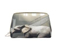 Borsa per il trucco da donna Toiletrie Showe Pennello Cura della pelle Organizzatore da viaggio Borsa Me Grande borsa per il trucco Accessori Bagsmart Tote Il mammut dorato tra le rovine, bianco