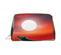Borsa per il trucco da donna Toiletrie Showe Pennello Cura della pelle Organizzatore da viaggio Borsa Me Grande Borsa per il trucco Accessori Bagsmart Tote Wolf under the Moonlight, bianco, Taglia