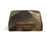 Borsa per il trucco da donna Toiletrie Showe Pennello Cura della pelle Organizzatore da viaggio Borsa Me Grande Borsa per il trucco Accessori Bagsmart Tote La Piramide del Mondo Perduto, bianco