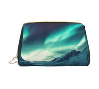 Borsa per il trucco da donna Toiletrie Showe Pennello Cura della pelle Organizzatore da viaggio Borsa Me Grande Borsa per il trucco Accessori Bagsmart Tote Snow Mountain Aurora boreale, bianco, Taglia