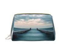 Borsa per il trucco da donna Toiletrie Showe Pennello Cura della pelle Organizzatore da viaggio Borsa Me Grande Borsa per il trucco Accessori Bagsmart Tote Turchese orizzonte colorato, bianco, Taglia