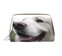Borsa per il trucco da donna Toiletrie Showe Pennello Cura della pelle Organizzatore da viaggio Borsa Me Grande borsa per il trucco Accessori Bagsmart ToteHappy cagnolino, bianco, Taglia unica