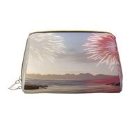 Borsa per il trucco da donna Toiletrie Showe Pennello Cura della pelle Organizzatore da viaggio Borsa Me Grande borsa per il trucco Accessori Bagsmart ToteThe spiaggia e fuochi d'artificio al tramonto