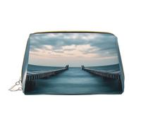 Borsa per il trucco da donna Toiletrie Showe Pennello per la cura della pelle Organizer da viaggio Borsa Me Grande borsa per il trucco Accessori Bagsmart ToteTurquoise orizzonte colorato, bianco