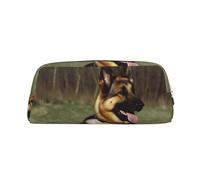 Borsa per il trucco da pastore generica, borsa da viaggio per articoli da toilette, astuccio grande per matite per uomo e donna, portamonete in pelle con cerniera