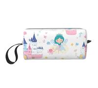 Borsa per il trucco da principessa dei cartoni animati, resistente all'acqua, organizer da viaggio per donne e uomini, custodia per cosmetici con cerniera piccola borsa portatile per attrezzi