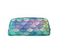 Borsa per il trucco da sogno con motivo a squame di sirena sfumata per donne e uomini, borsa da viaggio per articoli da toeletta, astuccio grande per matite