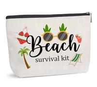 Borsa per il trucco da spiaggia, kit di sopravvivenza da donna, borsa da spiaggia, borse per la protezione solare per spiaggia, borsa per la protezione solare, kit da spiaggia, kit di sopravvivenza in