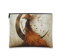 Borsa per il trucco da strega autunnale, design rustico vintage, borsa da viaggio per cosmetici, organizer portatile con cerniera per la cura della pelle, regalo perfetto per festival autunnali