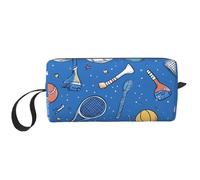 Borsa per il trucco da tennis da calcio, resistente all'acqua, organizer da viaggio per donne e uomini, borsa per cosmetici con cerniera, piccola borsa per attrezzi portatile