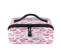 Borsa per il trucco da viaggio a tema circo, portatile, impermeabile, aperta e piatta, per articoli da toeletta e cosmetici, organizer da viaggio per donne e uomini