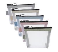 Borsa per il trucco da viaggio, borsa a rete, 5x Organizzatore a tote con cerniera portatile di grande capacità, Custodia per gioielli cosmetici, borsa da viaggio da toeletta per ragazze, vacanze, don