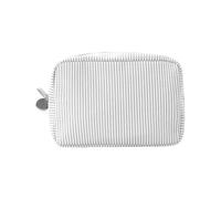 Borsa per il trucco da viaggio Borsa cosmetica portatile Organizzatori per la cura della pelle a righe Piccola borsa con cerniere Borsa da toilette bella borsa portamonete, Nero