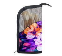 Borsa per il trucco da viaggio,borsa da toilette da viaggio per donna,Albero dell'acquerello di foglie tropicali,borsa da viaggio per cosmetici