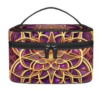 Borsa per il trucco da viaggio,borsa da toilette da viaggio per donna,amore mandala viola cosmico,borsa da viaggio per cosmetici