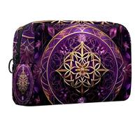 Borsa per il trucco da viaggio,borsa da toilette da viaggio per donna,amore mandala viola cosmico,borsa da viaggio per cosmetici