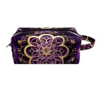 Borsa per il trucco da viaggio,borsa da toilette da viaggio per donna,amore mandala viola cosmico,borsa da viaggio per cosmetici
