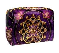 Borsa per il trucco da viaggio,borsa da toilette da viaggio per donna,amore mandala viola cosmico,borsa da viaggio per cosmetici