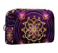 Borsa per il trucco da viaggio,borsa da toilette da viaggio per donna,amore mandala viola cosmico,borsa da viaggio per cosmetici