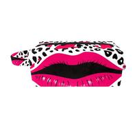 Borsa per il trucco da viaggio,borsa da toilette da viaggio per donna,Bacio di leopardo astratto contemporaneo,borsa da viaggio per cosmetici