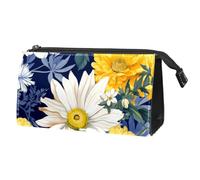Borsa per il trucco da viaggio,borsa da toilette da viaggio per donna,Fiore Acquerello Margherita Girasole,borsa da viaggio per cosmetici