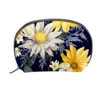Borsa per il trucco da viaggio,borsa da toilette da viaggio per donna,Fiore Acquerello Margherita Girasole,borsa da viaggio per cosmetici