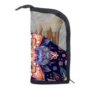 Borsa per il trucco da viaggio,borsa da toilette da viaggio per donna,fiore stampato etnico colorato,borsa da viaggio per cosmetici