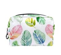 Borsa per il trucco da viaggio,borsa da toilette da viaggio per donna,Foglie di palme verdi tropicali,borsa da viaggio per cosmetici