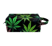 Borsa per il trucco da viaggio,borsa da toilette da viaggio per donna,Foglie Fantasia Colorata,borsa da viaggio per cosmetici