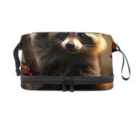 Borsa per il trucco da viaggio,borsa da toilette da viaggio per donna,Frutto del panda rosso della foresta,borsa da viaggio per cosmetici
