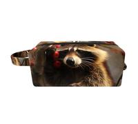Borsa per il trucco da viaggio,borsa da toilette da viaggio per donna,Frutto del panda rosso della foresta,borsa da viaggio per cosmetici