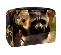 Borsa per il trucco da viaggio,borsa da toilette da viaggio per donna,Frutto del panda rosso della foresta,borsa da viaggio per cosmetici