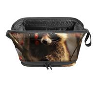 Borsa per il trucco da viaggio,borsa da toilette da viaggio per donna,Frutto del panda rosso della foresta,borsa da viaggio per cosmetici