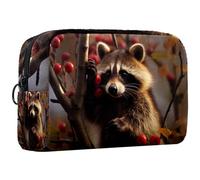 Borsa per il trucco da viaggio,borsa da toilette da viaggio per donna,Frutto del panda rosso della foresta,borsa da viaggio per cosmetici