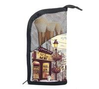 Borsa per il trucco da viaggio,borsa da toilette da viaggio per donna,Giornale vintage della Torre Eiffel,borsa da viaggio per cosmetici