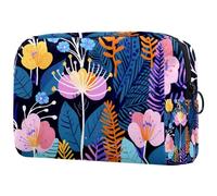 Borsa per il trucco da viaggio,borsa da toilette da viaggio per donna,La giungla tropicale lascia i fiori,borsa da viaggio per cosmetici