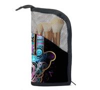 Borsa per il trucco da viaggio,borsa da toilette da viaggio per donna,Mandala della mano dell'occhio di stile etnico,borsa da viaggio per cosmetici
