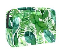 Borsa per il trucco da viaggio,borsa da toilette da viaggio per donna,Modello di foglie tropicali hawaii,borsa da viaggio per cosmetici