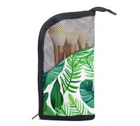 Borsa per il trucco da viaggio,borsa da toilette da viaggio per donna,Modello di foglie tropicali hawaii,borsa da viaggio per cosmetici