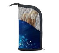 Borsa per il trucco da viaggio,borsa da toilette da viaggio per donna,natale albero magico blu,borsa da viaggio per cosmetici